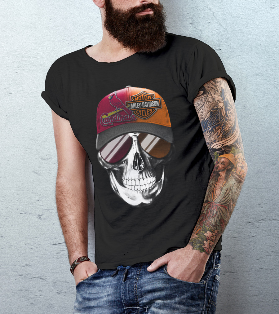 Cardinals Harley Davidson Skull 38Ahl T-Shirt