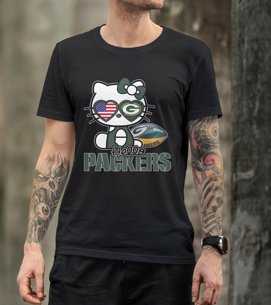 Hello Kitty Green Bay Packers USA Football Fan T-Shirt