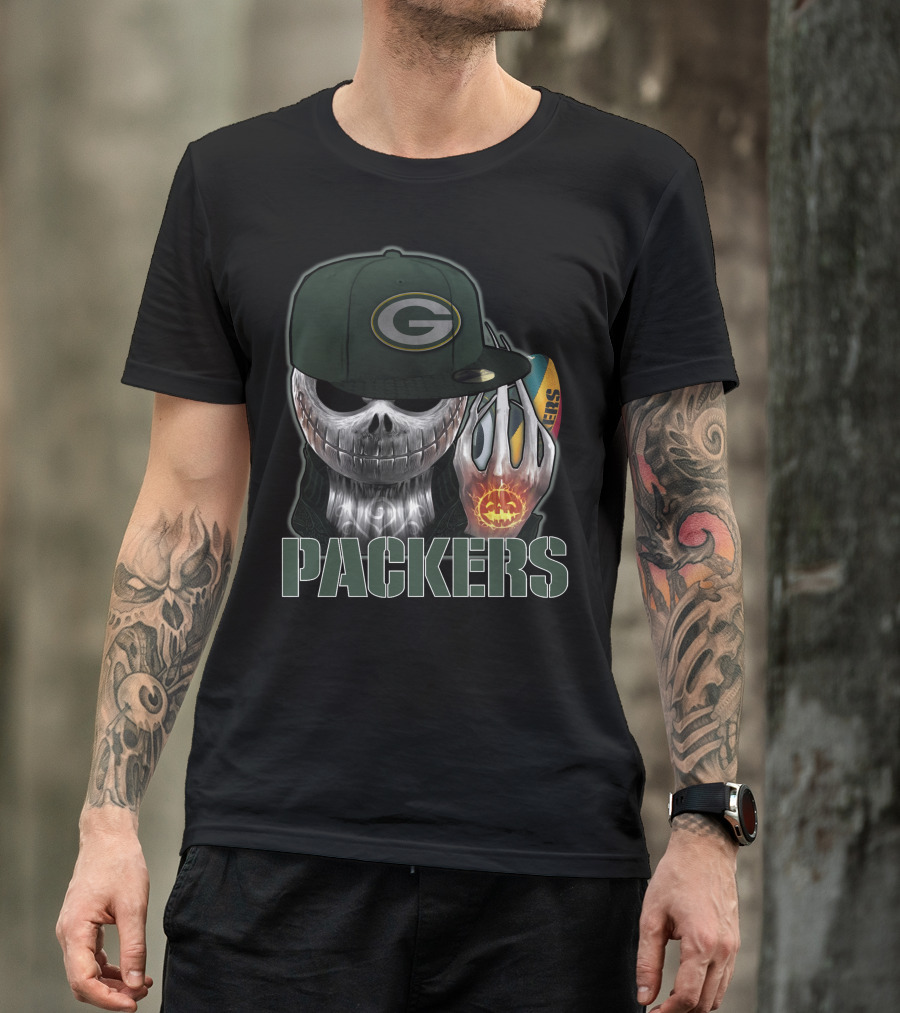 Jackskull Packers Halloween Football Fan T-Shirt