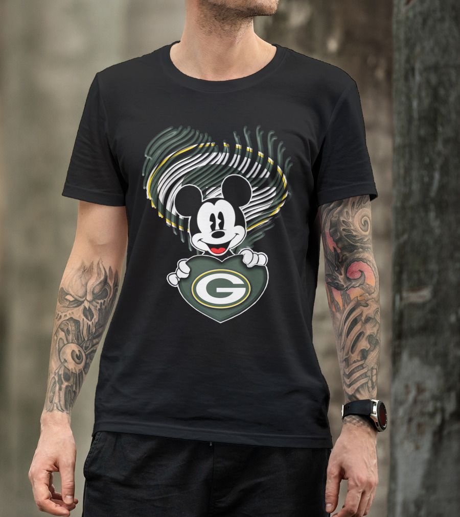 Mick Green Bay Packers Heart Fan T-Shirt
