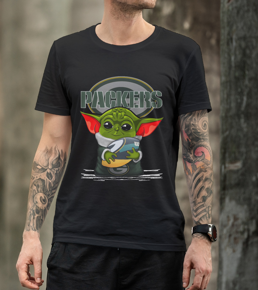Green Bay Packers Yoda Holding Football T-Shirt
