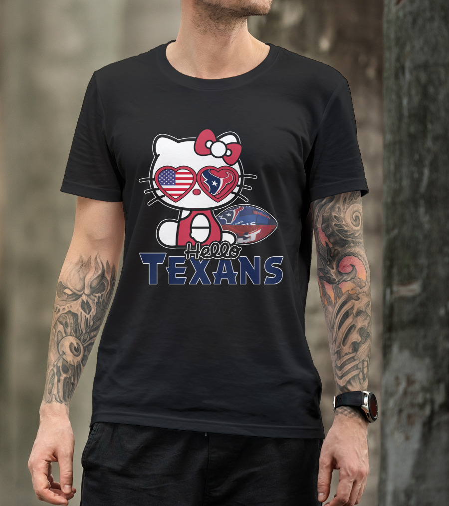 Hello Kitty Houston Texans NFL Heart Eyes Football Fan T-Shirt
