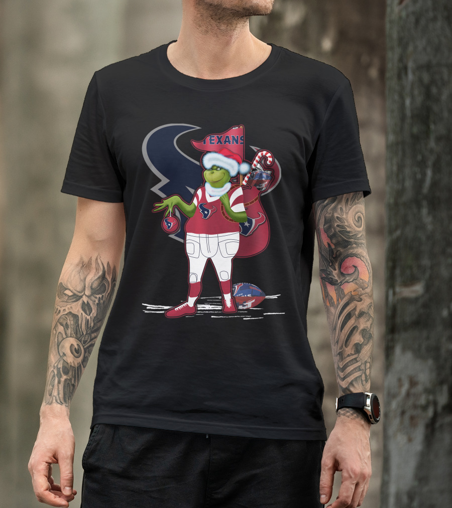 Grinchxmas Houston Texans Holiday Football Festive T-Shirt