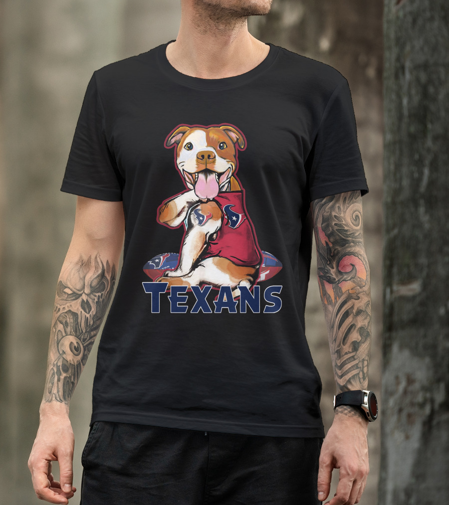 Texans Pitbull Football Team Spirit T-Shirt