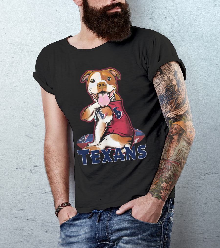 Texans Pitbull Football Team Spirit T-Shirt