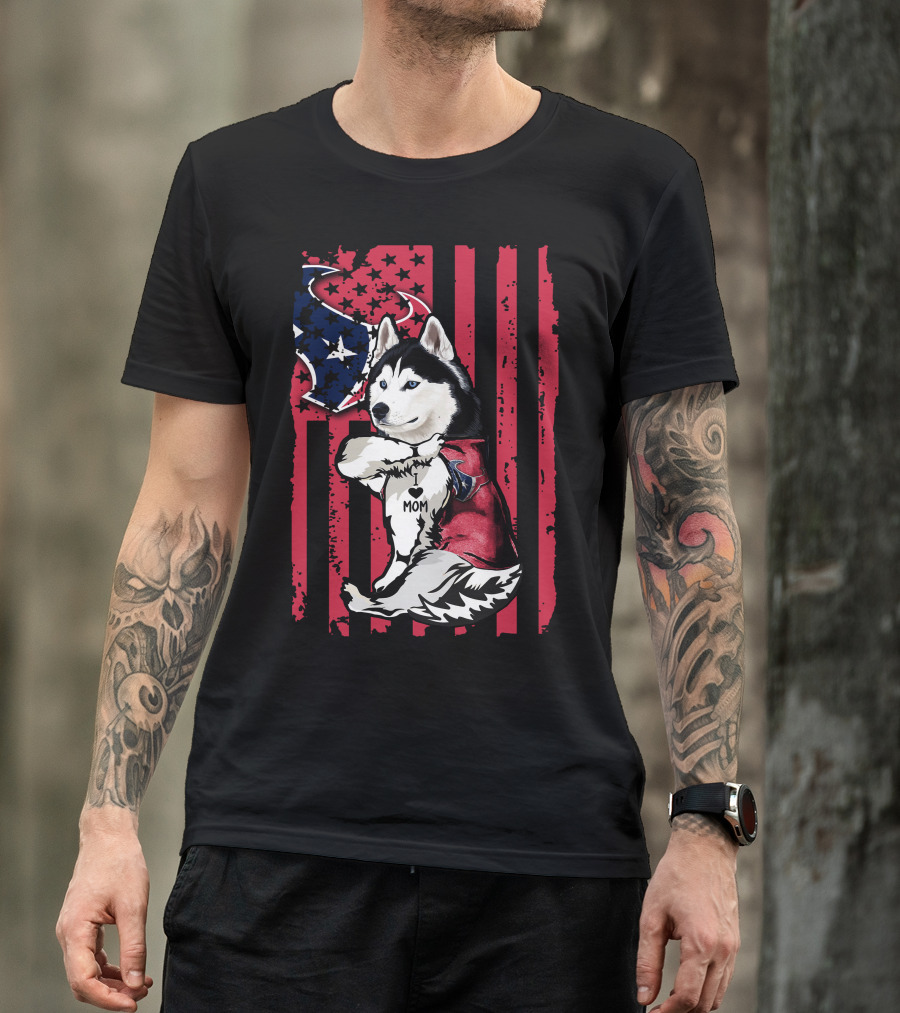 Siberian Husky Mom I Love Houston Texans T-Shirt