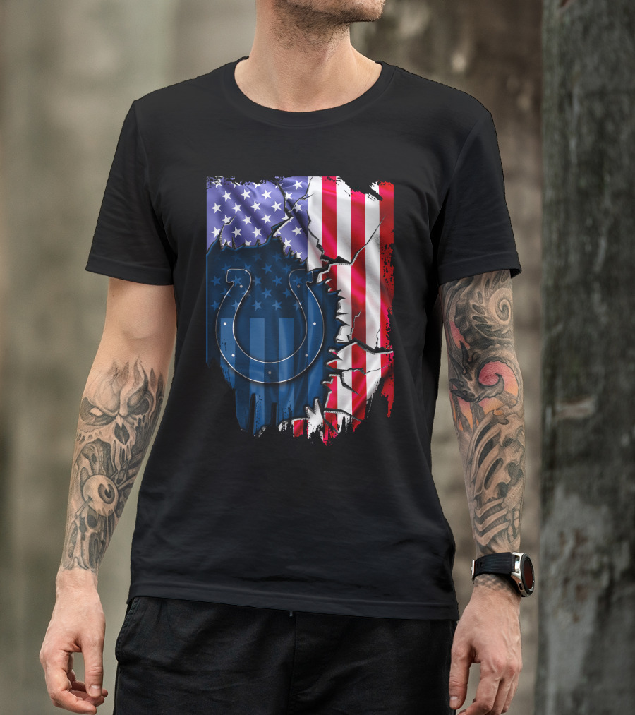 Indianapolis Colts American Flag Polo T-Shirt