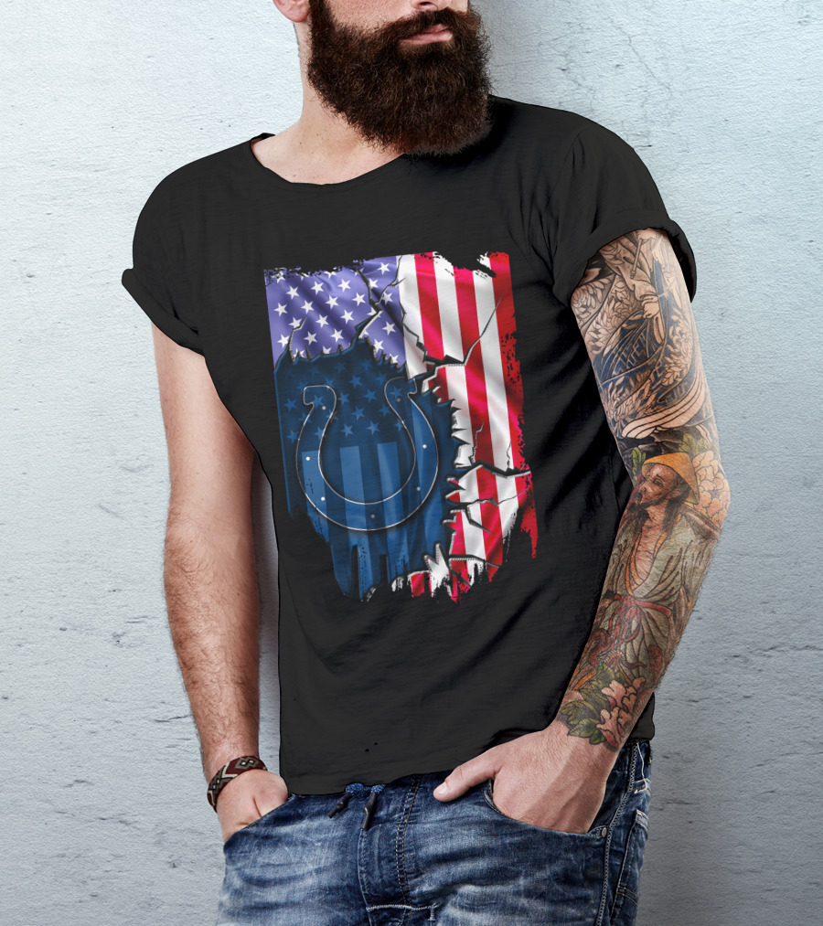 Indianapolis Colts American Flag Polo T-Shirt