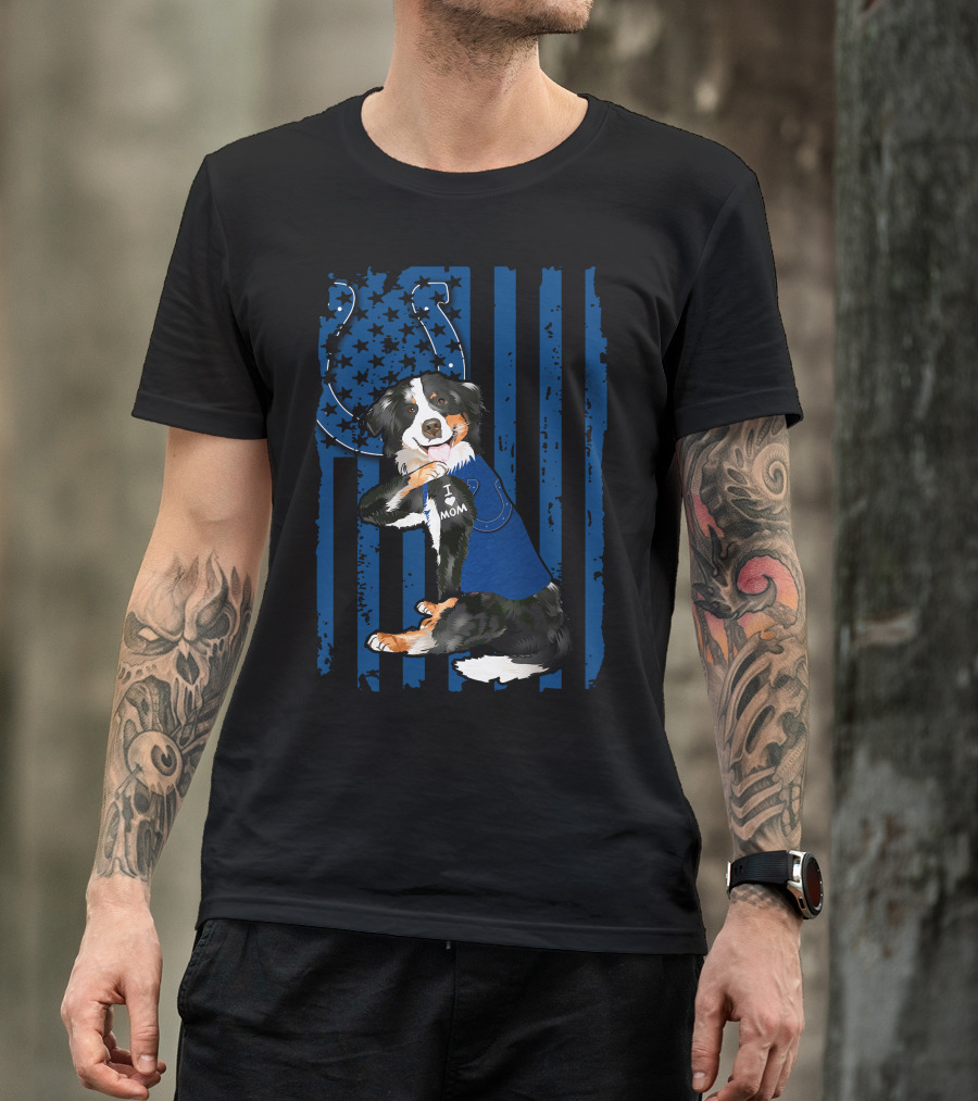 I Mom Border Collie Indianapolis Colts T-Shirt