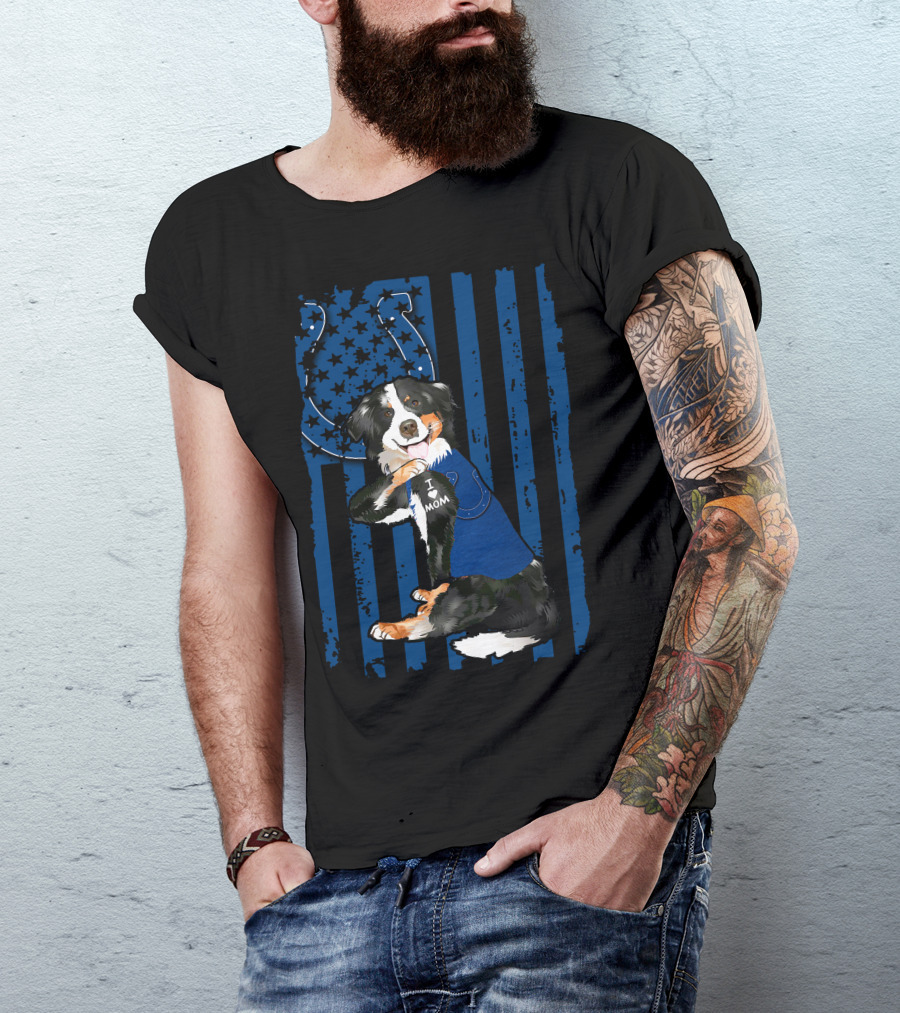 I Mom Border Collie Indianapolis Colts T-Shirt