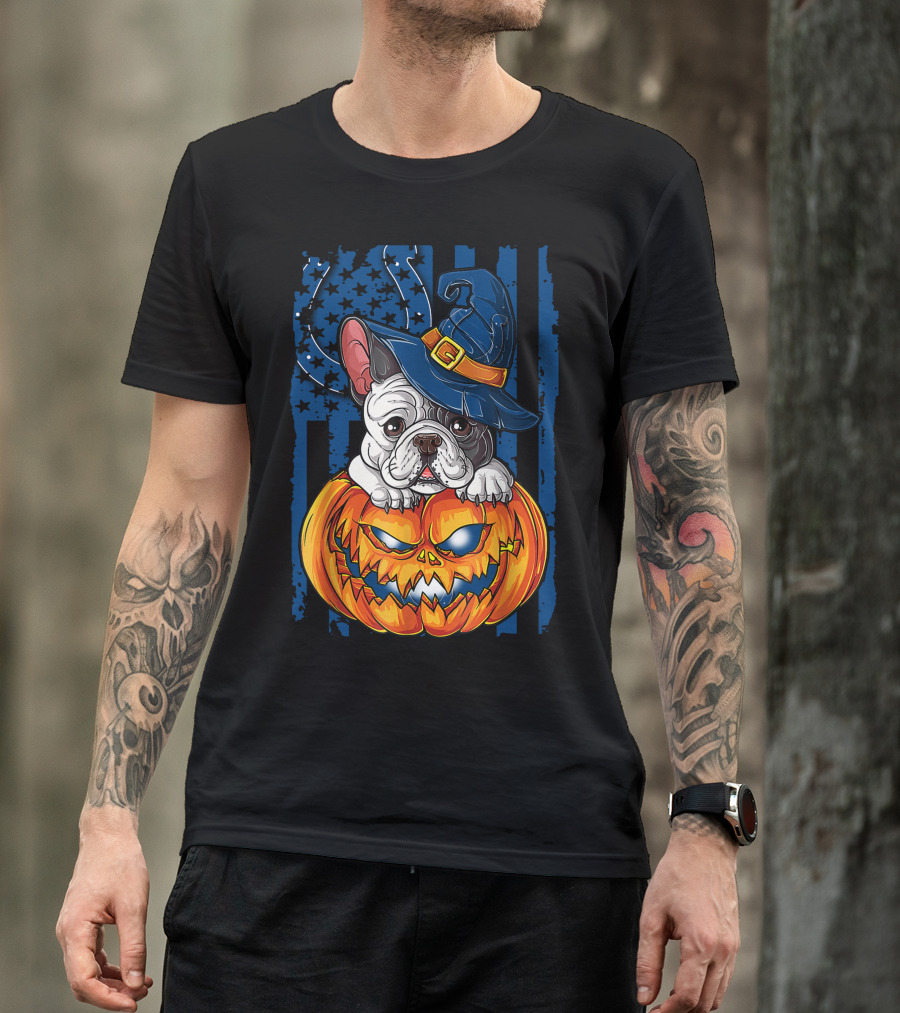 Hlw Halloween Bulldog Indianapolis Colts Pumpkin Magic T-Shirt