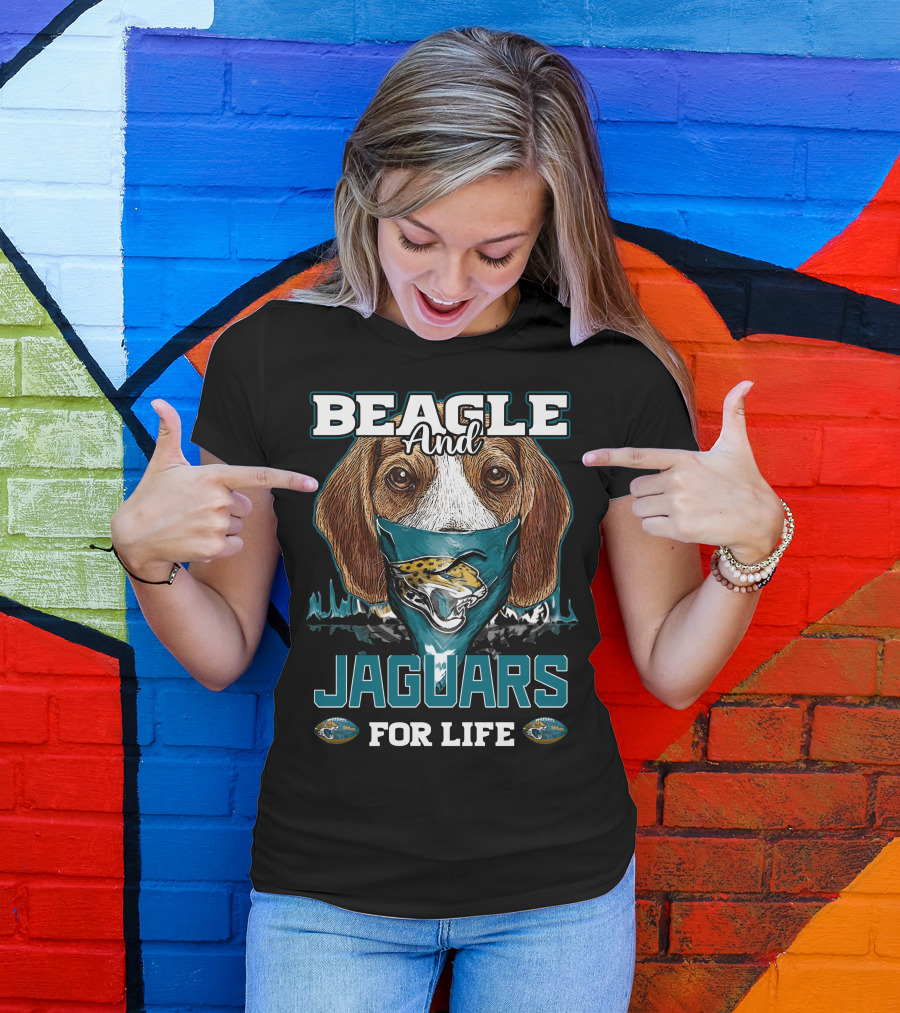 Beagle And Jaguars For Life Jacksonville Fans T-Shirt