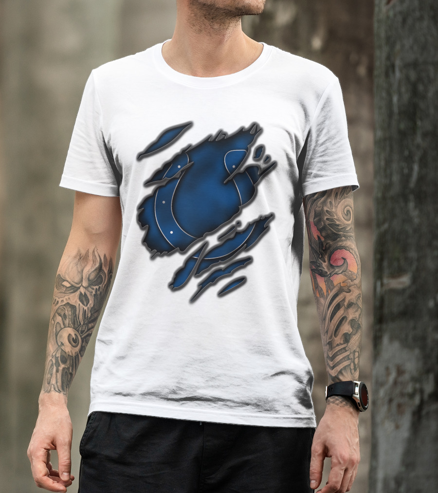 Torn Blue Horseshoe Indianapolis Colts T-Shirt