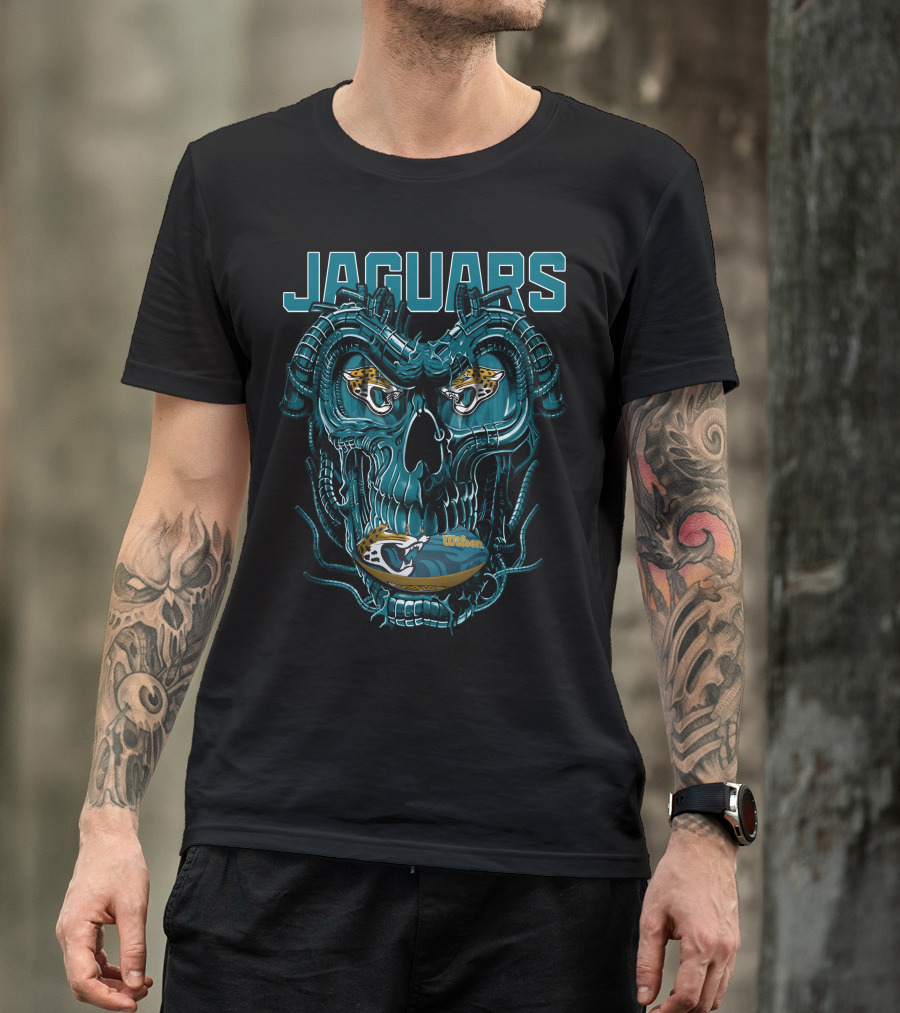 Jaguars Dragonskull Jaguar Heads Football Wilson T-Shirt