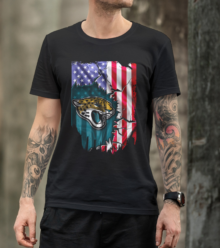 American Flag Jacksonville Jaguars T-Shirt