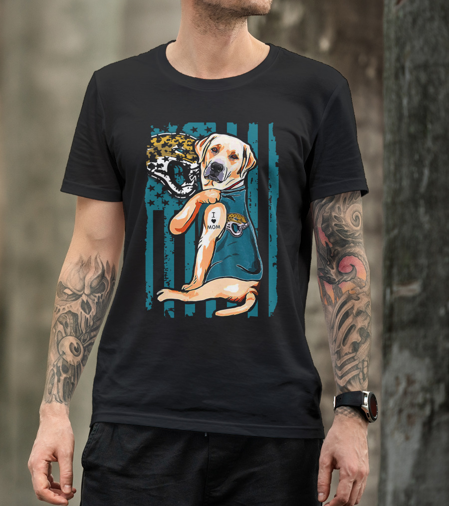 Labrador Retriever I Mom Jacksonville Jaguars Fan T-Shirt