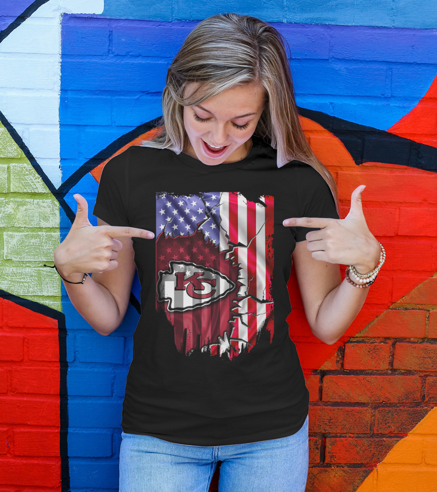 Kansas City Chiefs American Flag T-Shirt