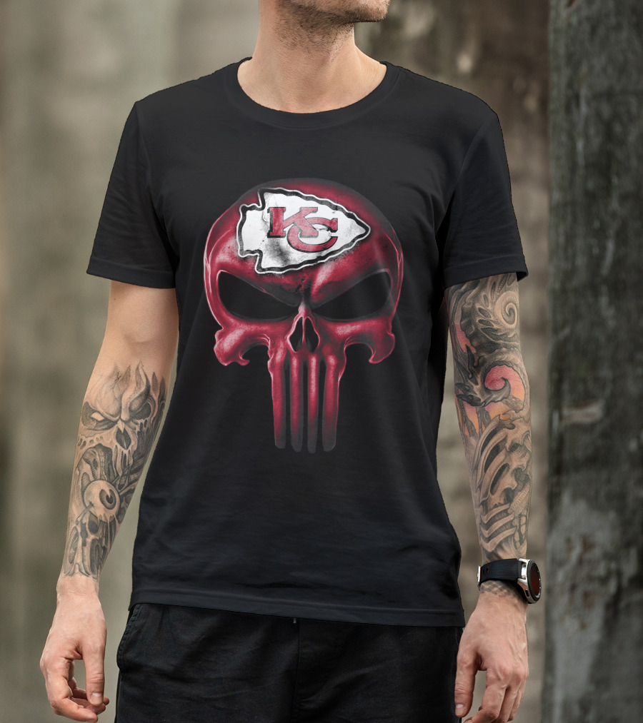 Kansas City Chiefs Skull T-Shirt