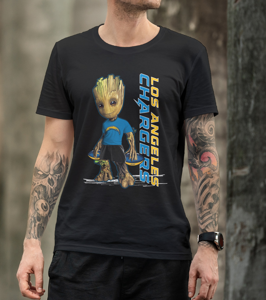 Groot Los Angeles Chargers Football Fan Character T-Shirt