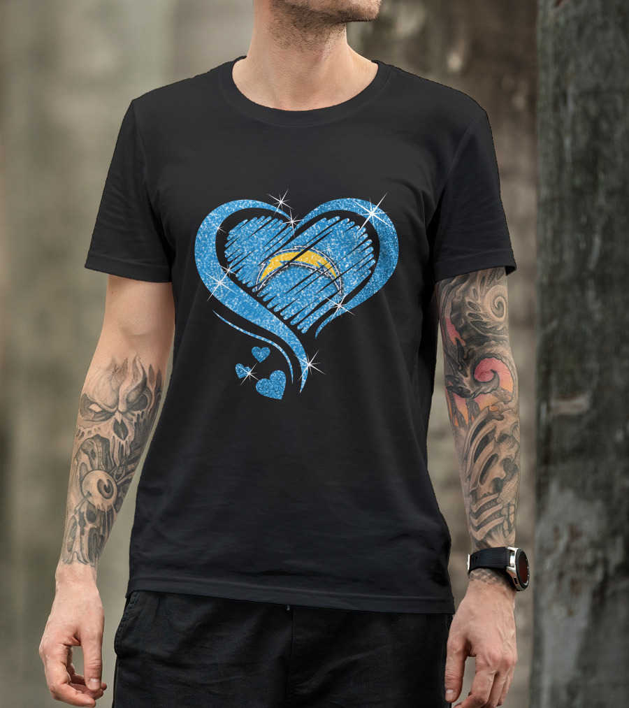 Heart Diamond Sparkle Los Angeles Chargers T-Shirt