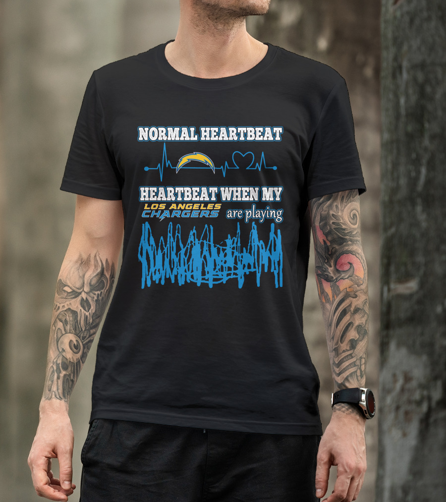 Normal Heartbeat Heartbeat When My Los Angeles Chargers Are Playing T-Shirt