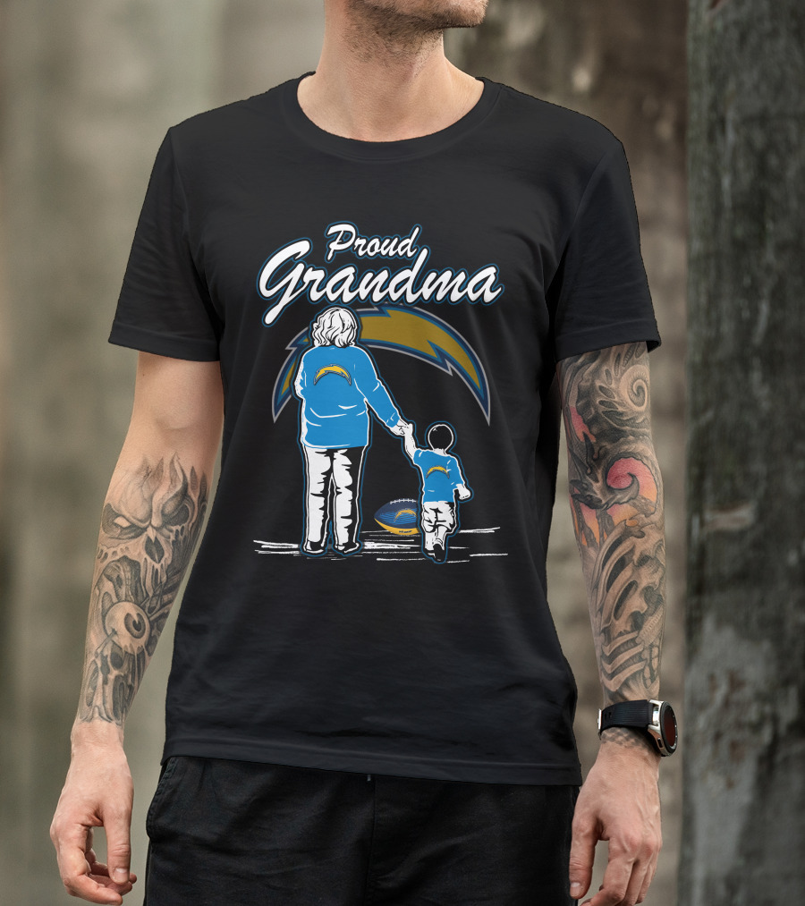 Proud Grandma Los Angeles Chargers Football Family T-Shirt