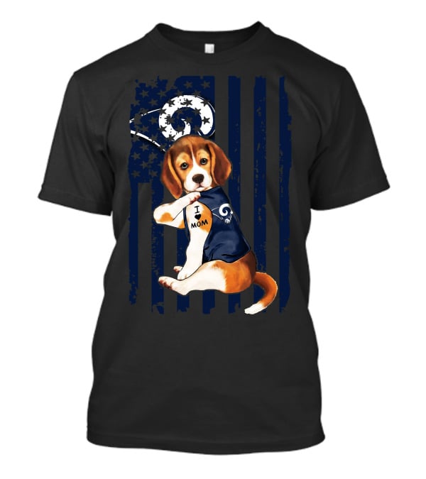 Beagle I Love Mom Los Angeles Rams T-Shirt