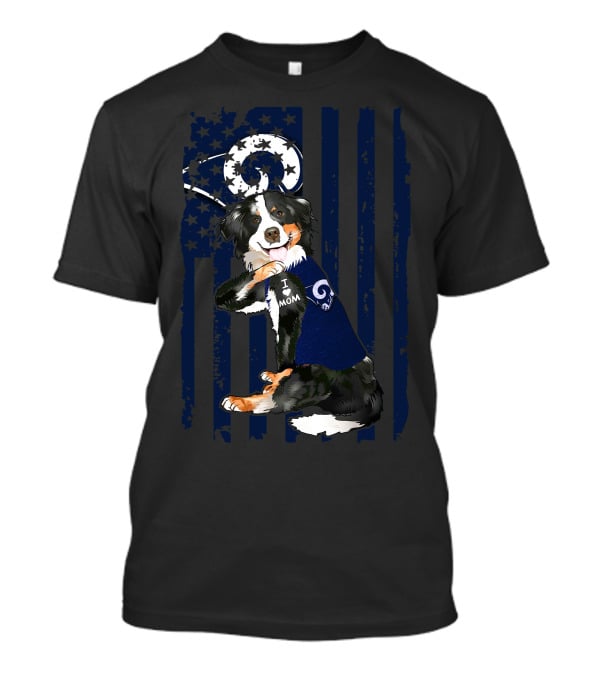 Border Collie I Love Mom Los Angeles Rams T-Shirt