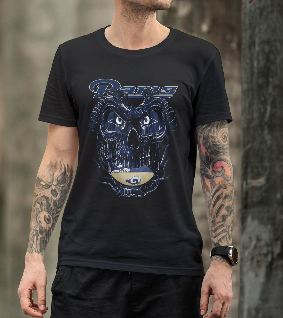 Rams Dragonskull Los Angeles Football Motif T-Shirt