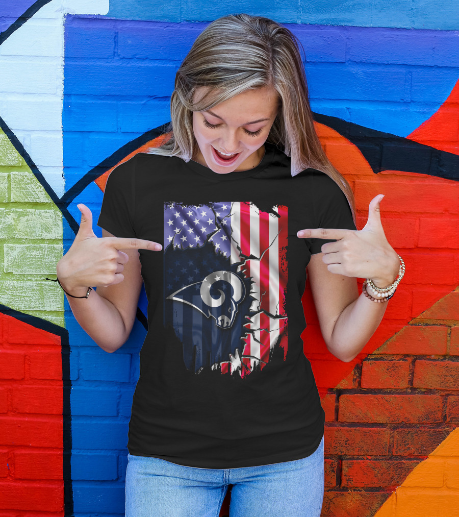 American Flag Los Angeles Rams T-Shirt