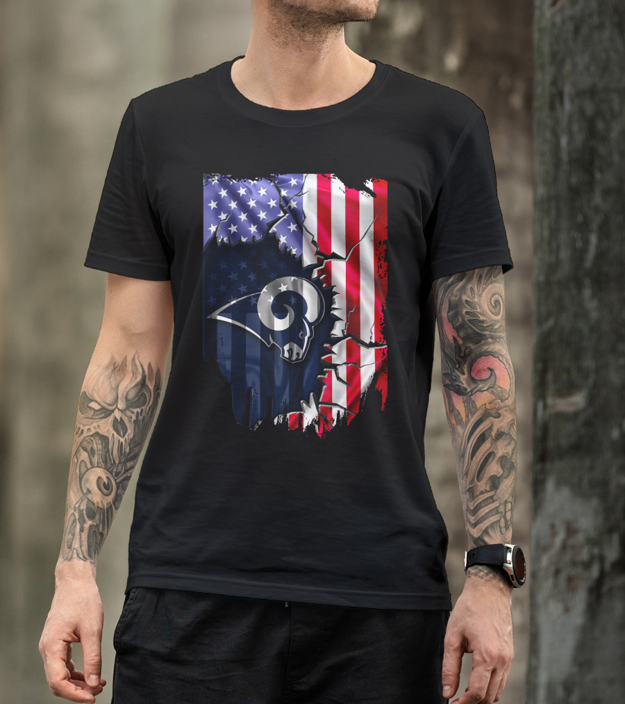 American Flag Los Angeles Rams T-Shirt