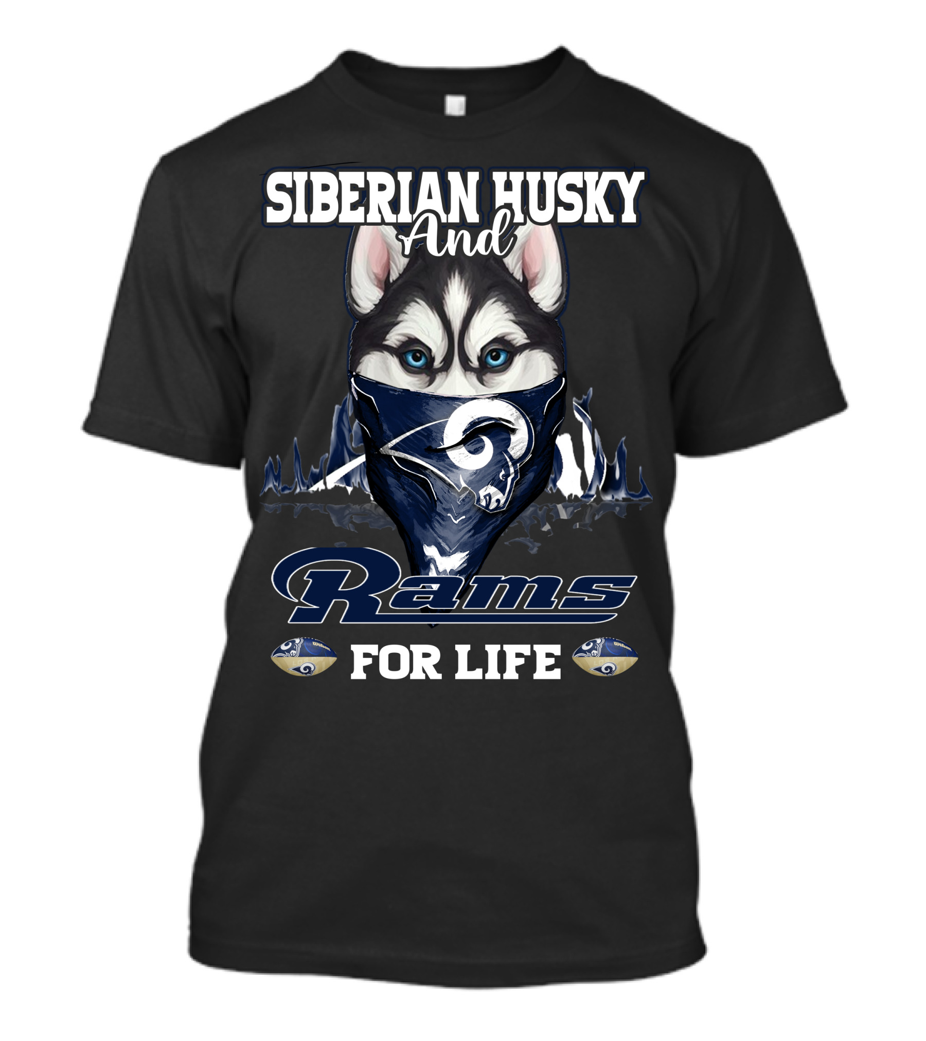 Siberian Husky And Rams For Life T-Shirt