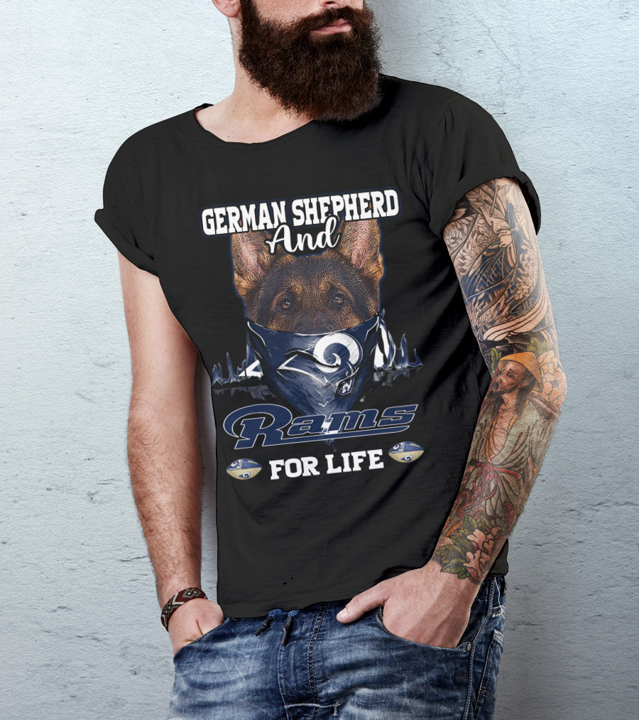 German Shepherd And Rams For Life Los Angeles T-Shirt