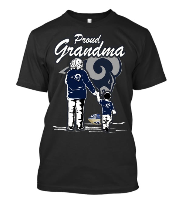 Proud Grandma Los Angeles Rams Football Fan With Child And Team T-Shirt