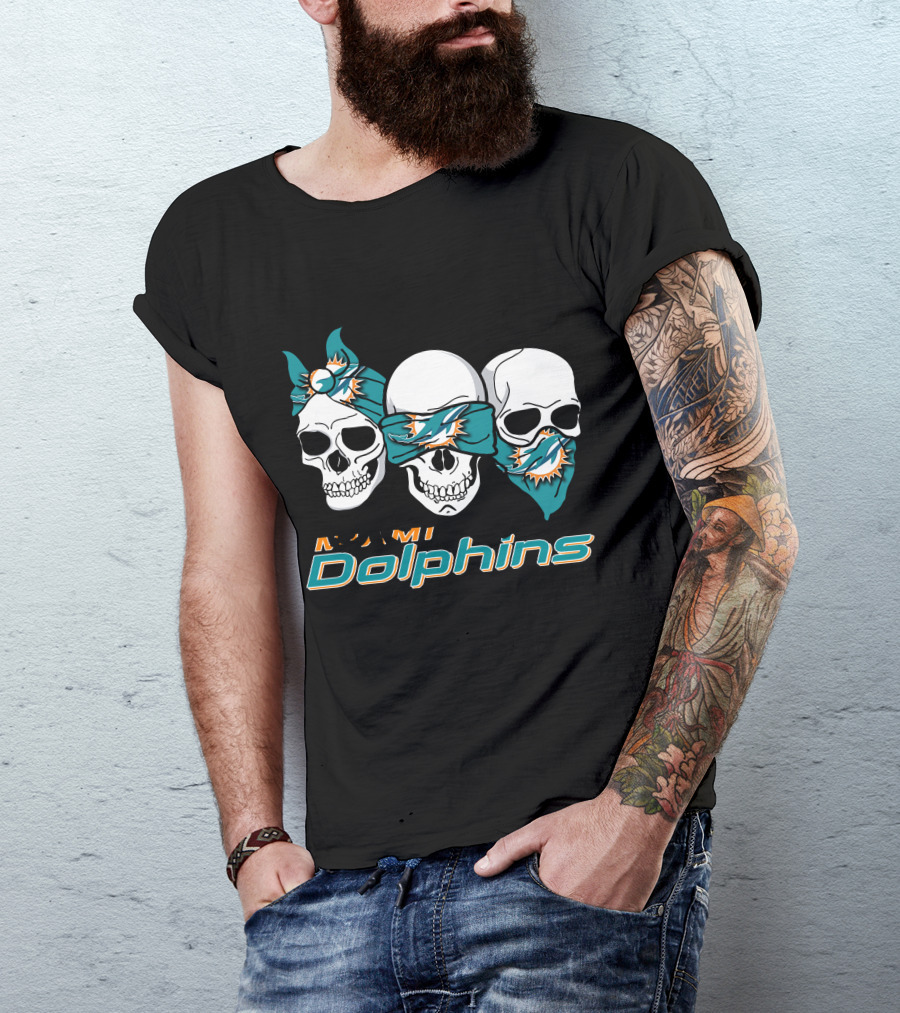 Miami Dolphins Skull Trio T-Shirt