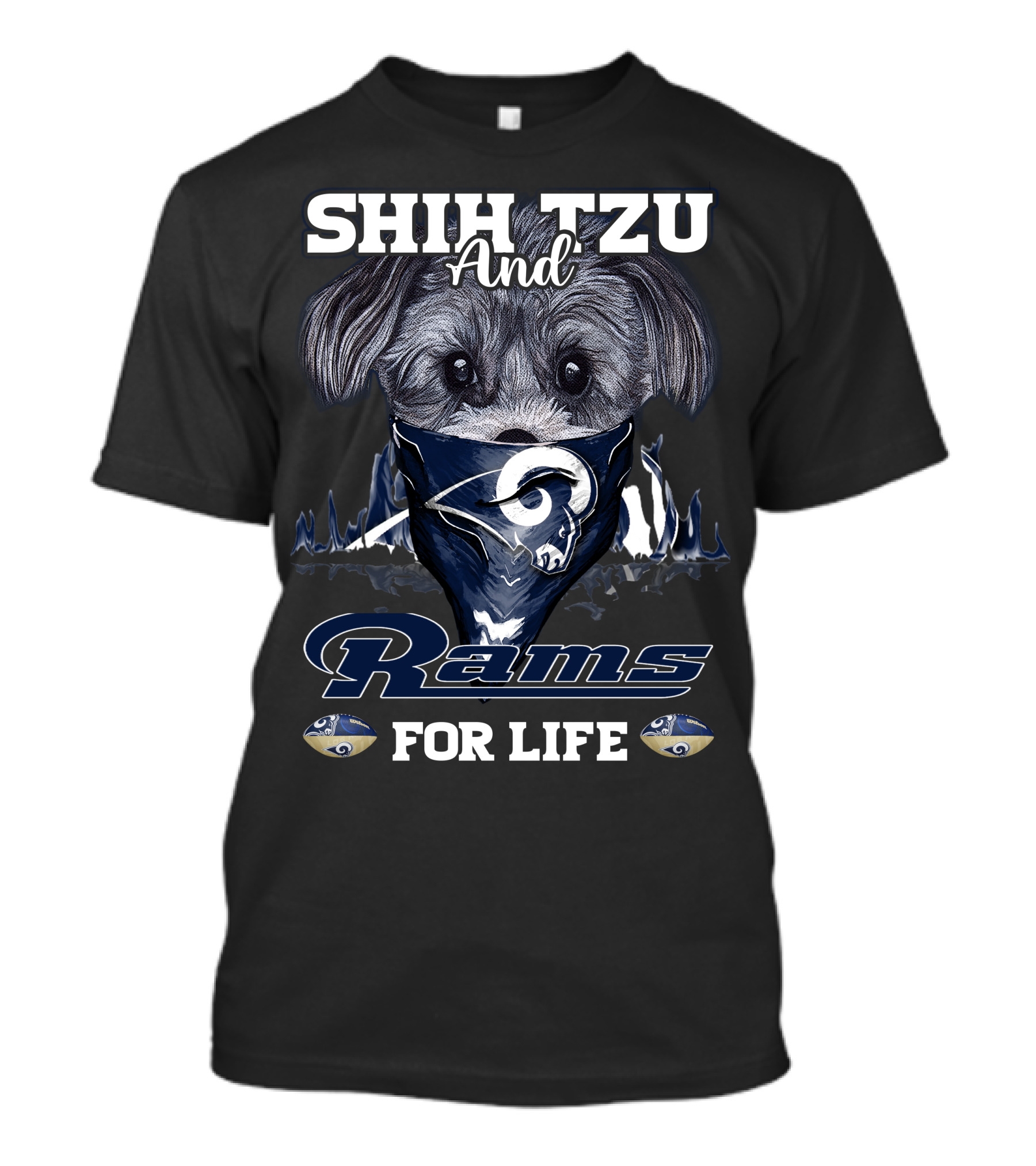 Shih Tzu And Rams For Life T-Shirt