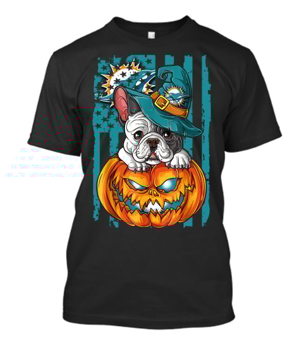 Hlw Bulldog Miami Dolphins Halloween Pumpkin Magic T-Shirt