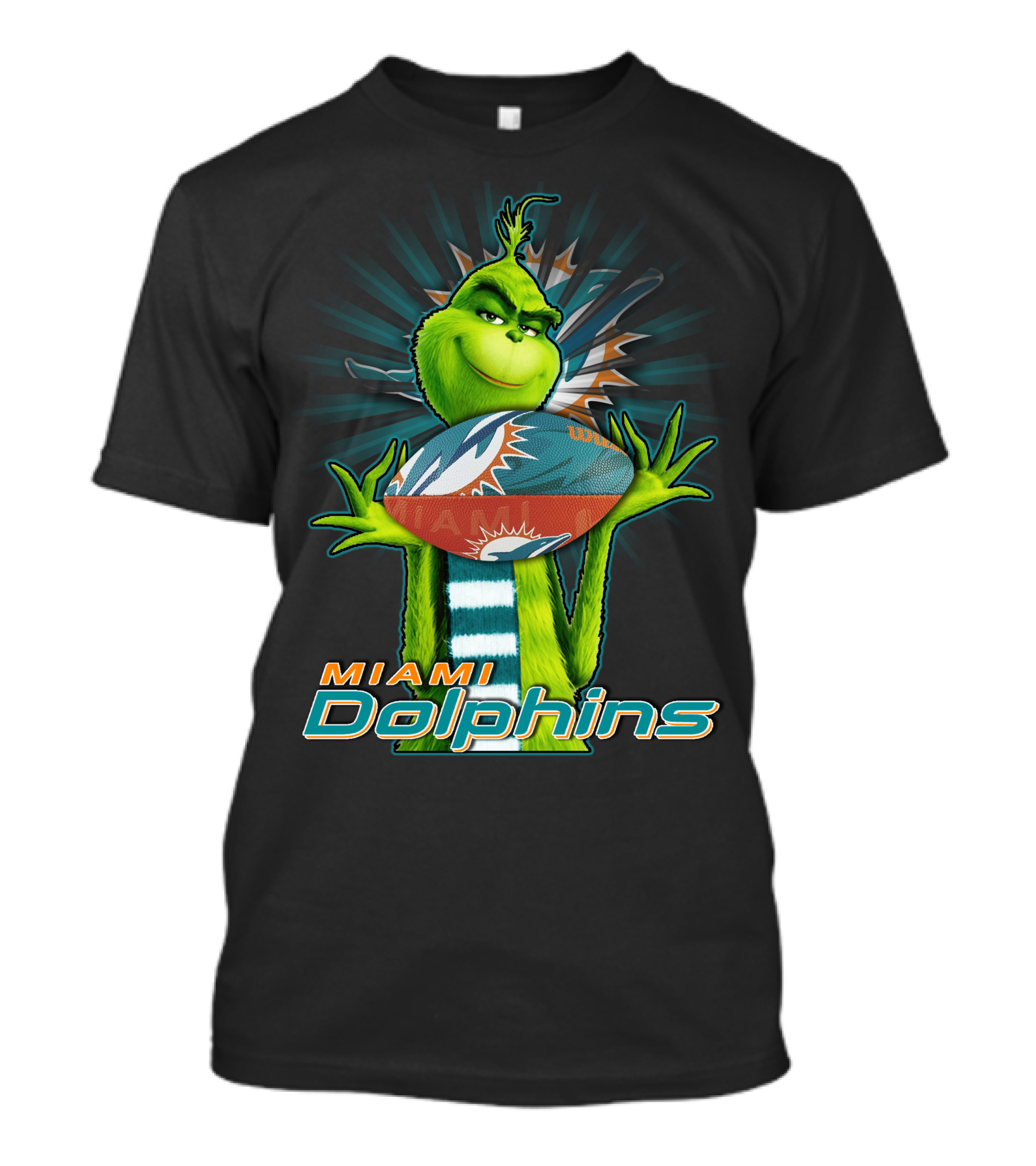 Miami Dolphins Grinch Football Fan T-Shirt