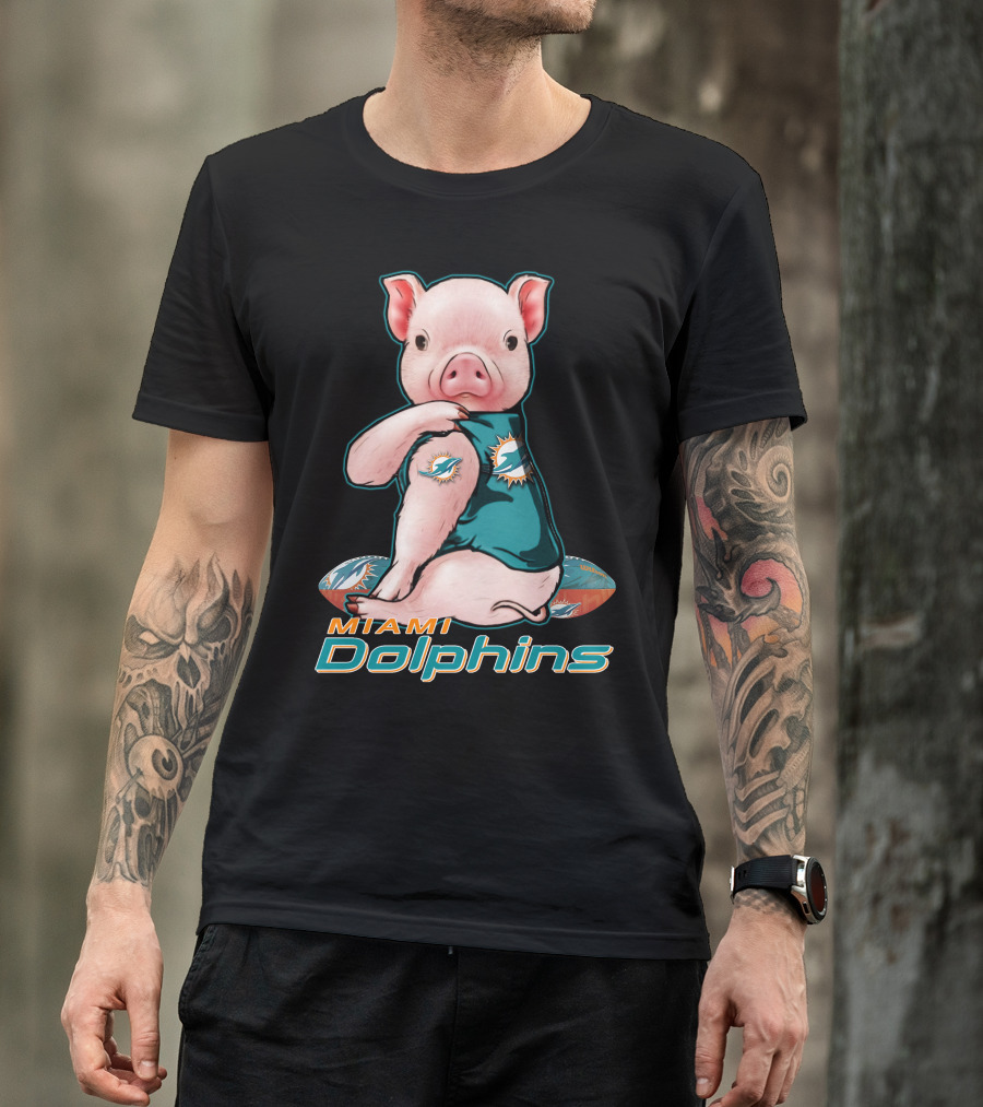 Miami Dolphins Pig Football Fan T-Shirt
