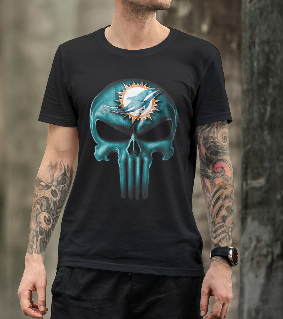 Miami Dolphins Skull T-Shirt