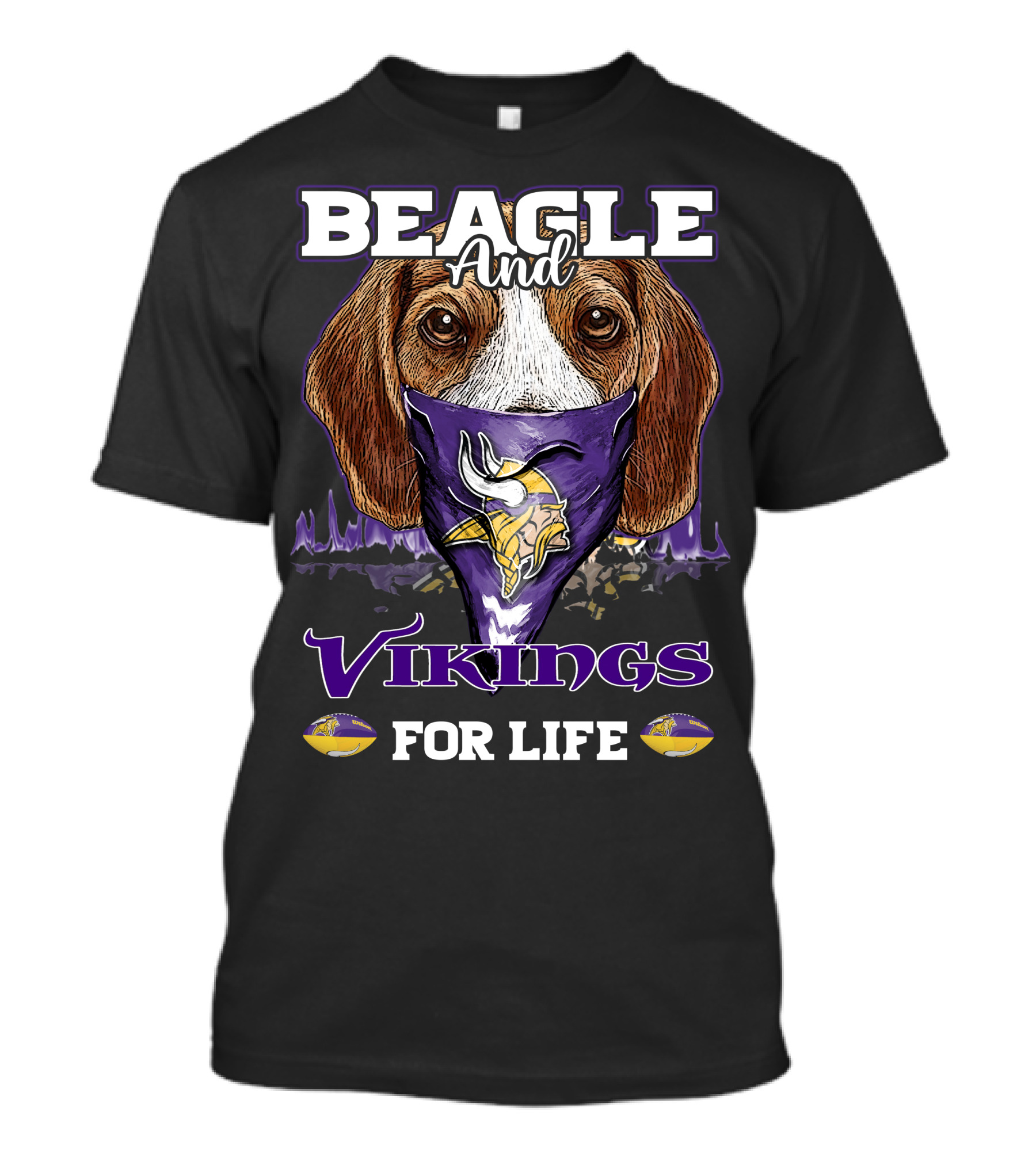 Beagle And Vikings For Life Minnesota Vikings T-Shirt