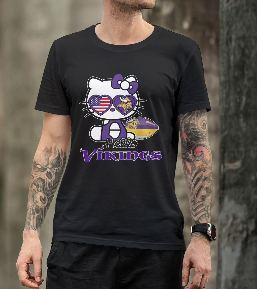 Hello Kitty Minnesota Vikings Football Fan T-Shirt