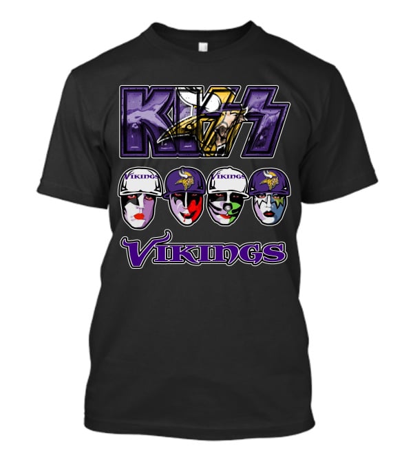 KISS Minnesota Vikings Fans Face Paint Collaboration T-Shirt