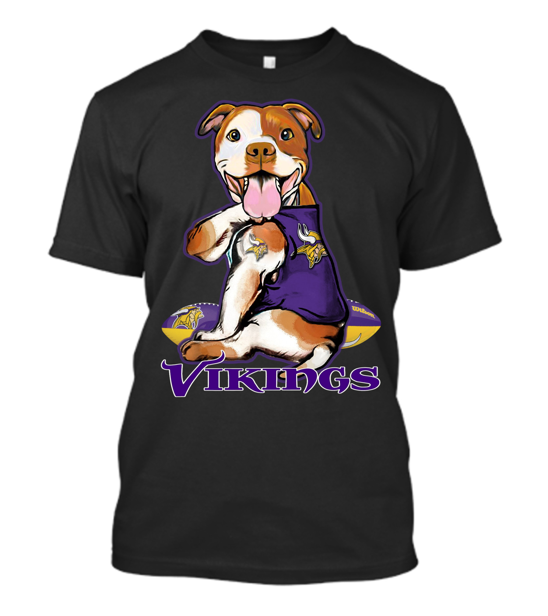 Vikings Pitbull NFL Team Spirit T-Shirt