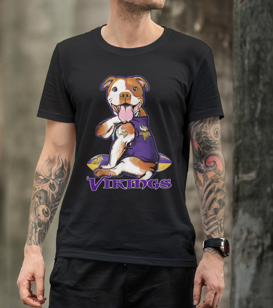 Vikings Pitbull NFL Team Spirit T-Shirt