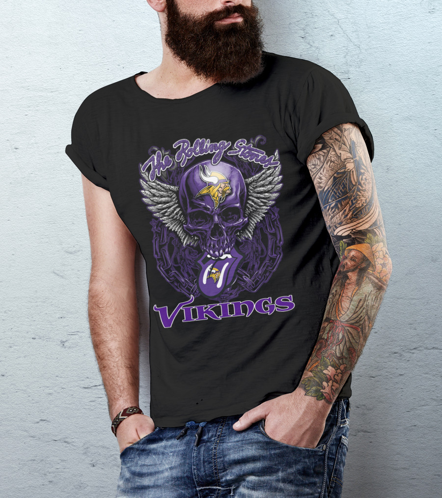The Rolling Stones Vikings Skull With Wings And Tongue T-Shirt