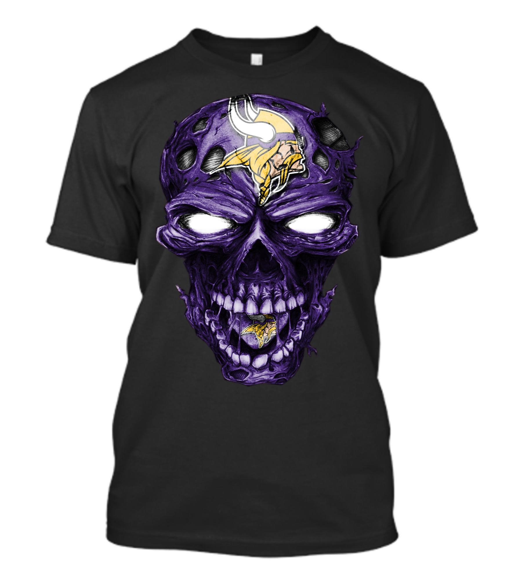 Minnesota Vikings Skull Purple T-Shirt