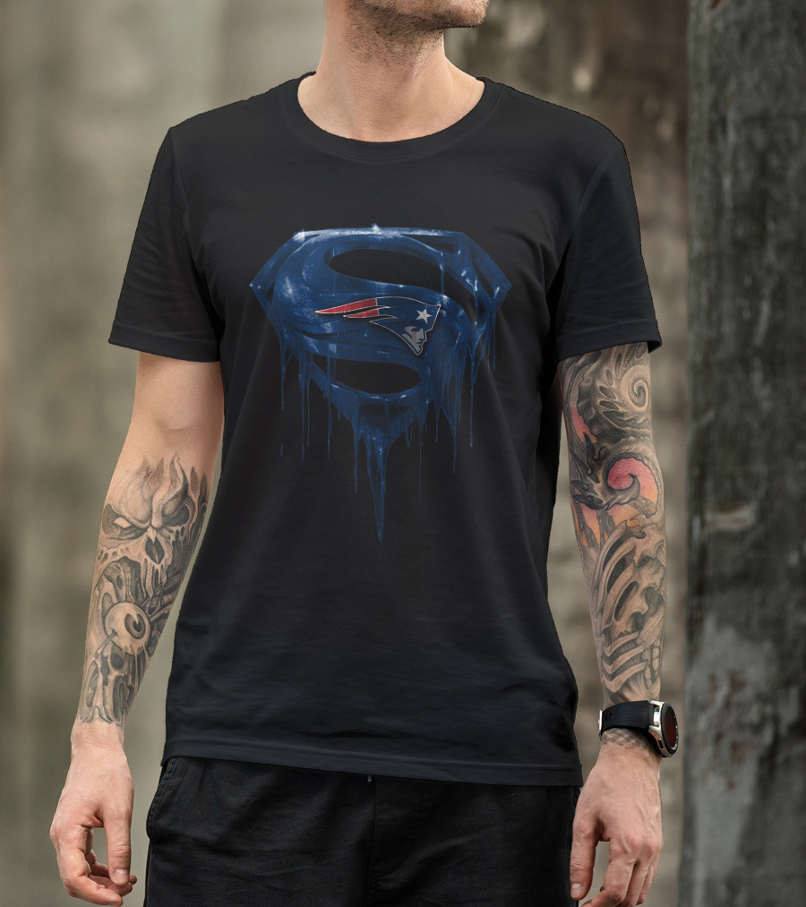 New England Patriots Dripping Superman T-Shirt