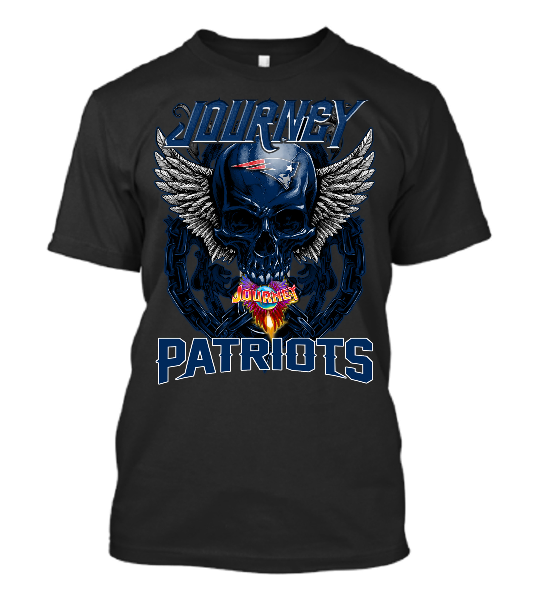 Journey New England Patriots Skull Wings NFL T-Shirt
