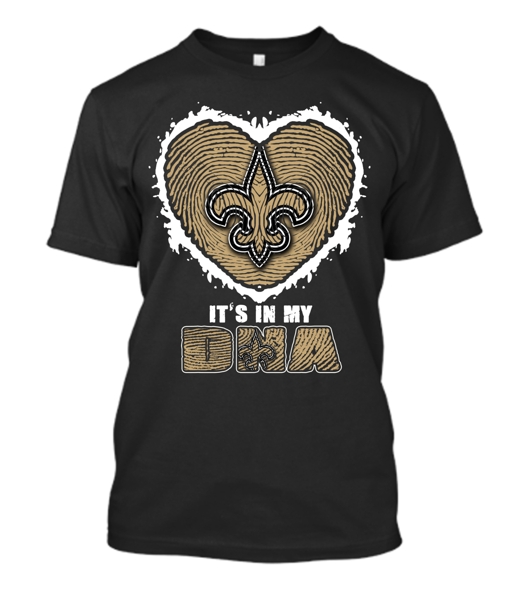 It's In My DNA New Orleans Saints Fleur-de-Lis Heart T-Shirt